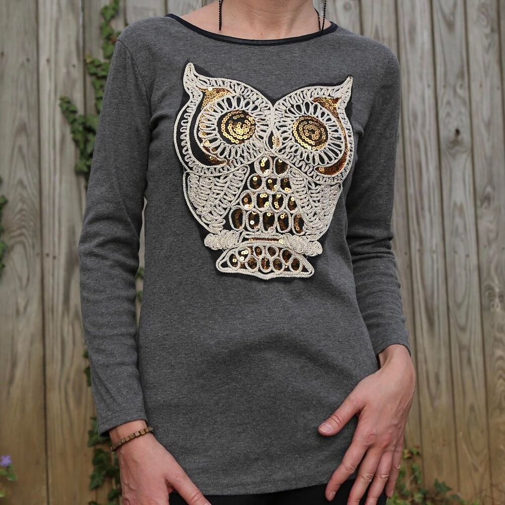 Unbranded Women's Grey and Gold Shirt